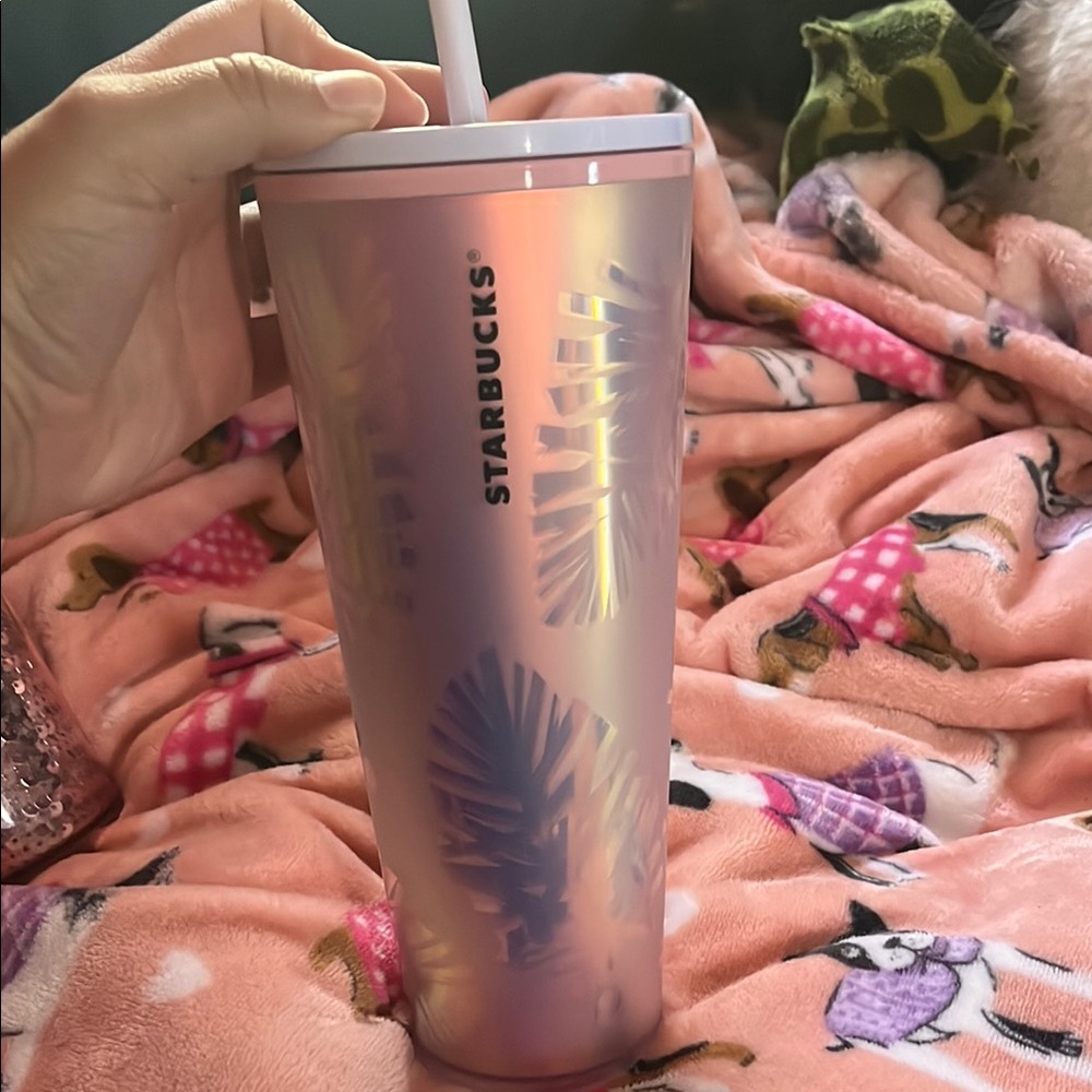 Starbucks Pink iridescent Tumbler with Straw